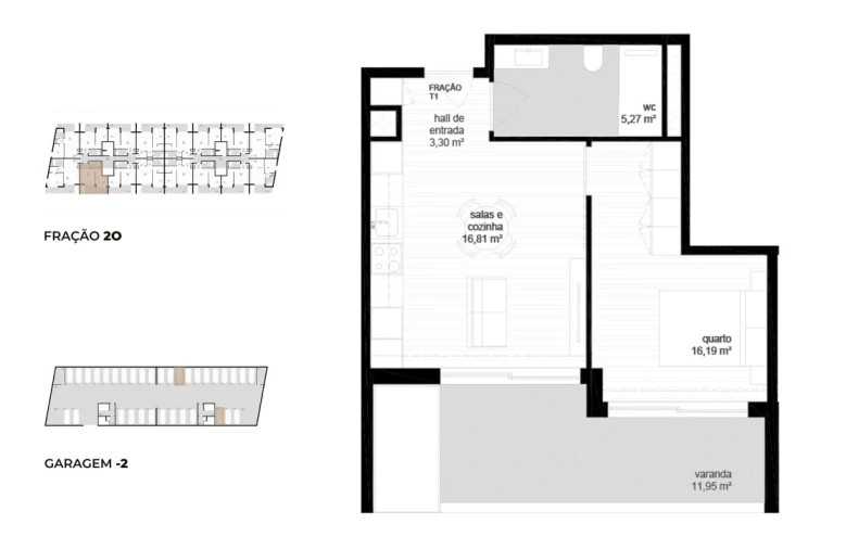 Apartamento T1 para Venda em Vila Nova de Cerveira e Lovelhe Planta 1