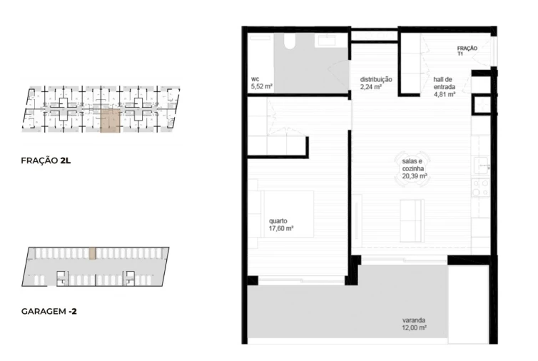 Apartamento T1 para Venda em Vila Nova de Cerveira e Lovelhe Planta 1