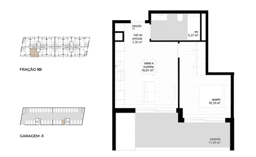 Apartamento T1 para Venda em Vila Nova de Cerveira e Lovelhe Planta 1