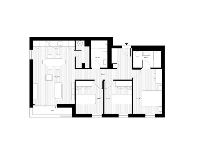 Apartamento T3 para Venda em Rio Tinto Planta 1