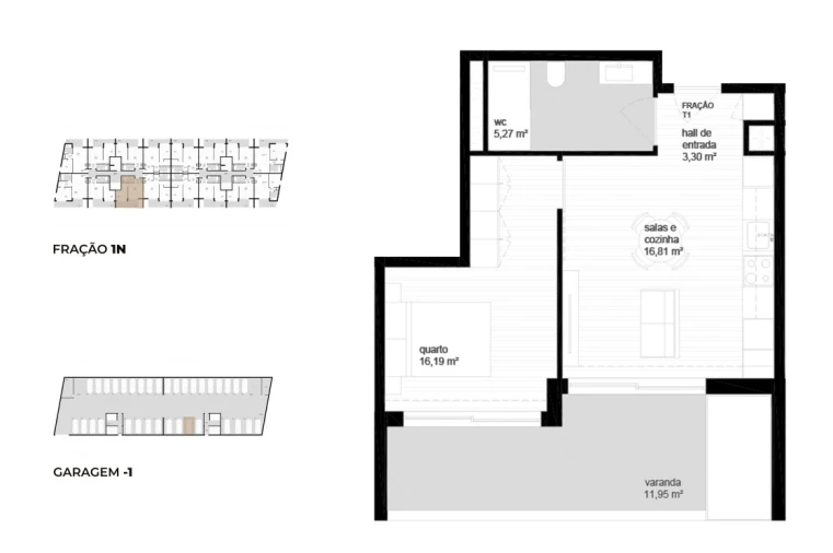 Apartamento T1 para Venda em Vila Nova de Cerveira e Lovelhe Planta 1