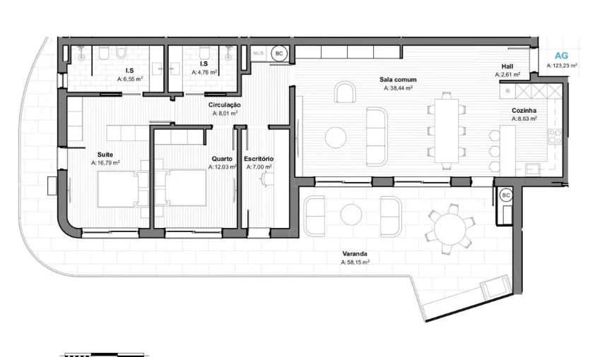 Apartamento T2 para Venda em São Bartolomeu de Messines Planta 1