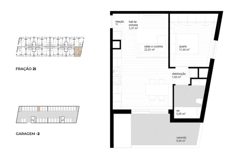Apartamento T1 para Venda em Vila Nova de Cerveira e Lovelhe Planta 1