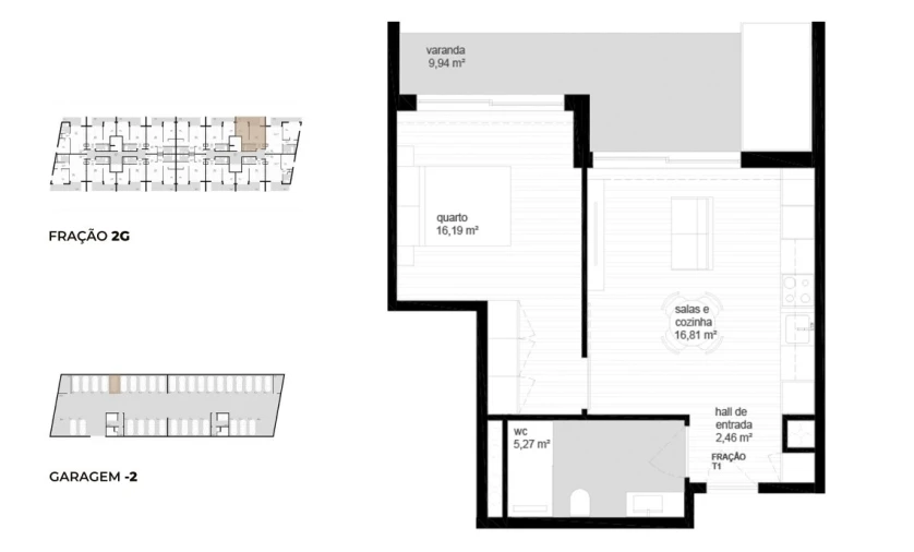 Apartamento T1 para Venda em Vila Nova de Cerveira e Lovelhe Planta 1
