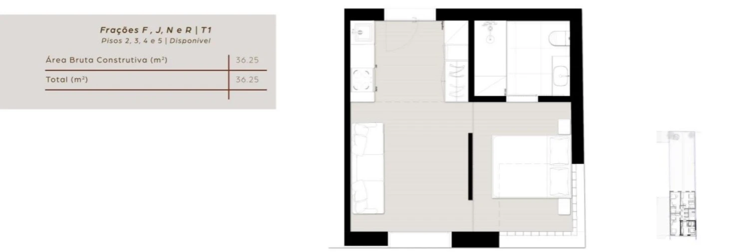 Apartamento para Venda em São Mamede de Infesta e Senhora da Hora Planta 1