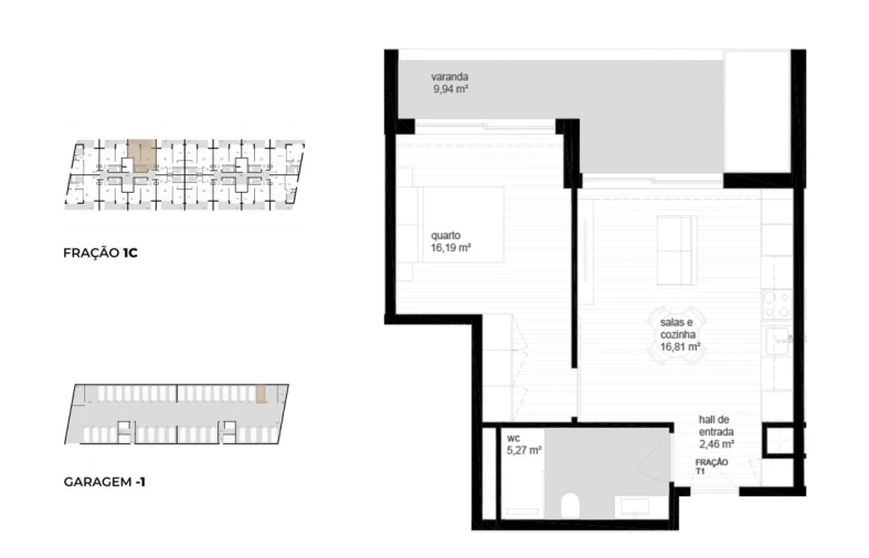 Apartamento T1 para Venda em Vila Nova de Cerveira e Lovelhe Planta 1