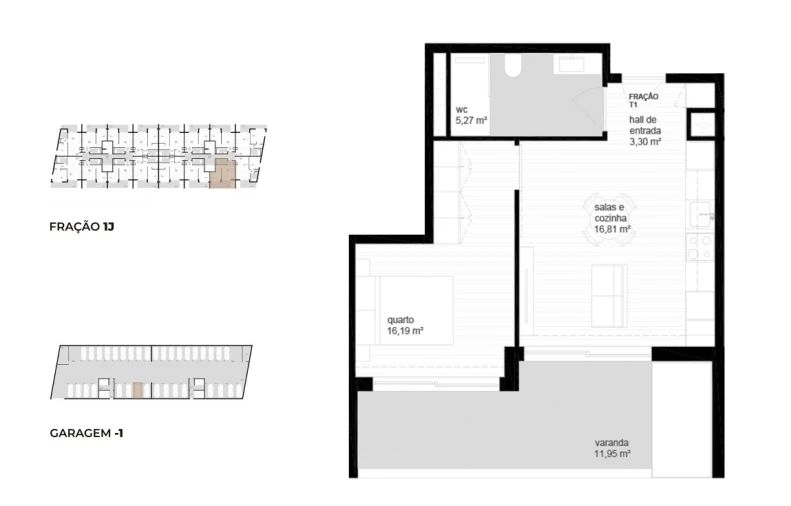 Apartamento T1 para Venda em Vila Nova de Cerveira e Lovelhe Planta 1