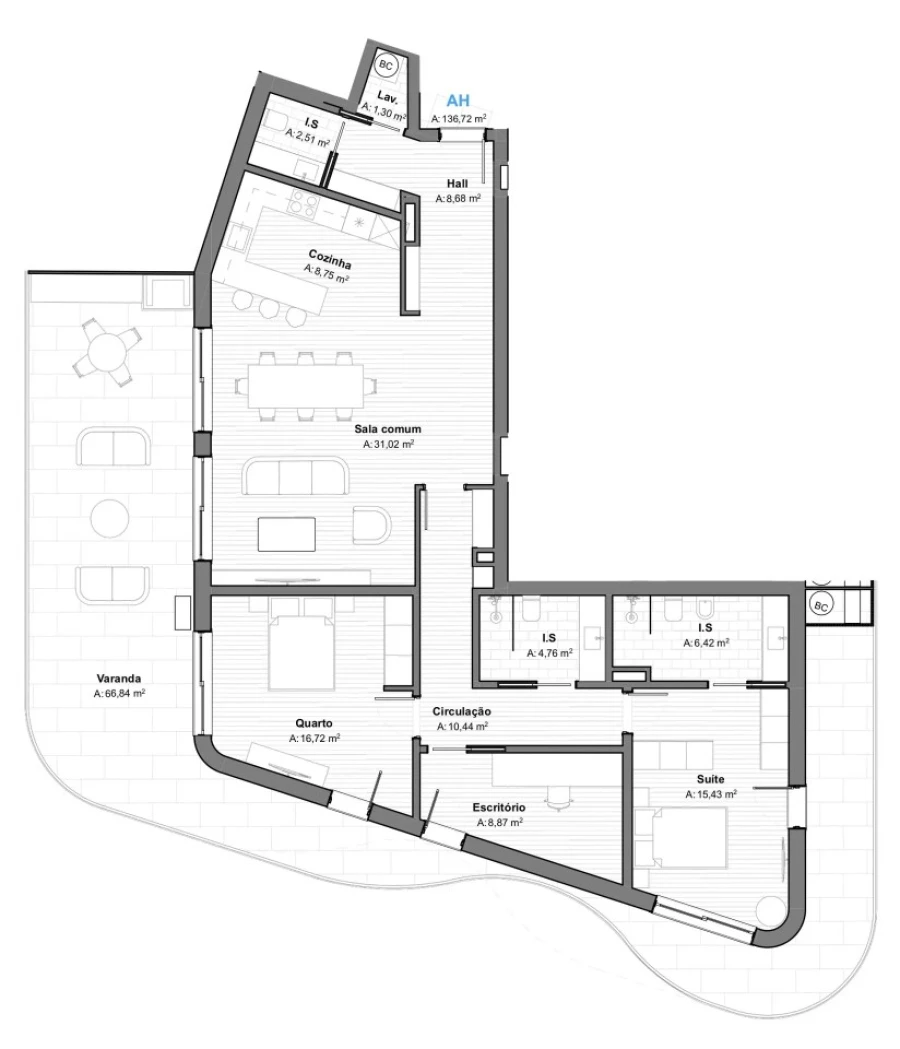 Apartamento T2 para Venda em São Bartolomeu de Messines Planta 1