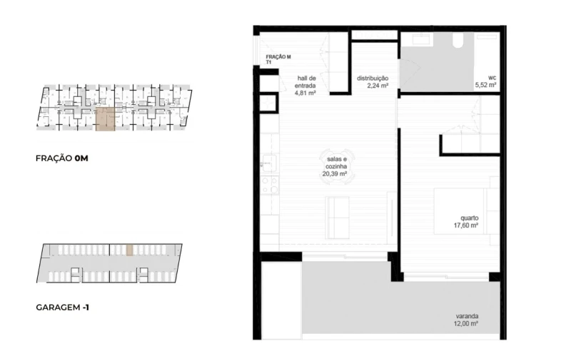 Apartamento T1 para Venda em Vila Nova de Cerveira e Lovelhe Planta 1