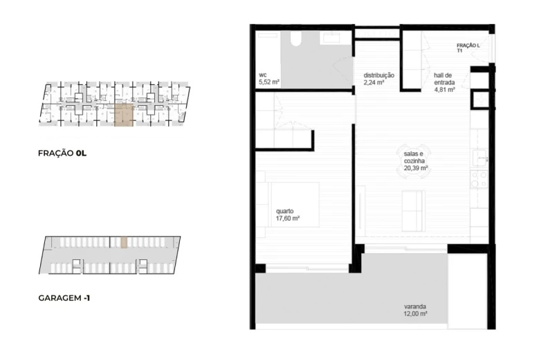 Apartamento T1 para Venda em Vila Nova de Cerveira e Lovelhe Planta 1