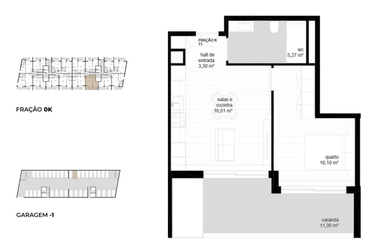 Apartamento T1 para Venda em Vila Nova de Cerveira e Lovelhe Planta 1