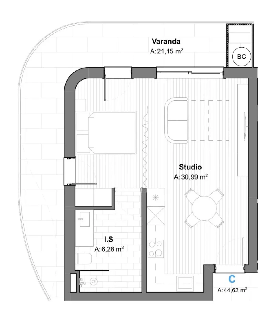 Apartamento para Venda em São Bartolomeu de Messines Planta 1