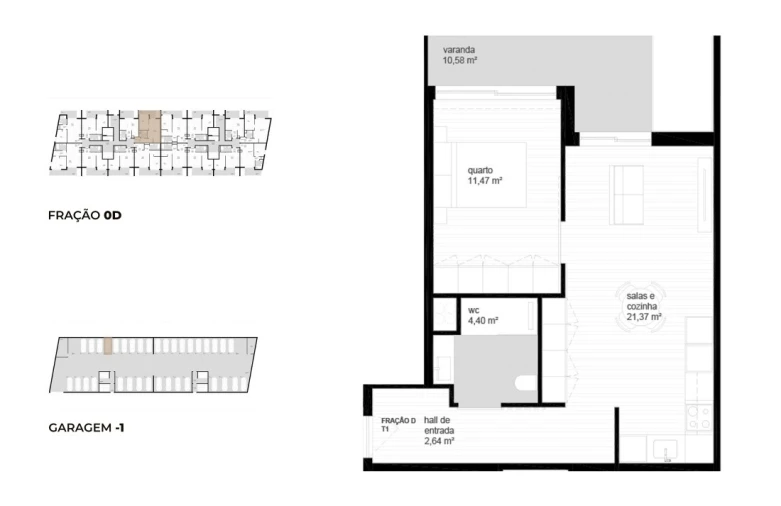 Apartamento T1 para Venda em Vila Nova de Cerveira e Lovelhe Planta 1