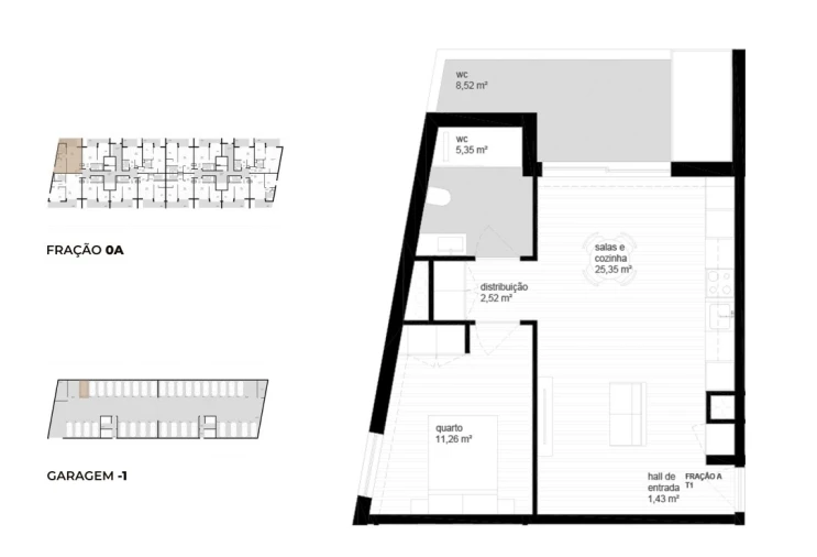 Apartamento T1 para Venda em Vila Nova de Cerveira e Lovelhe Planta 1