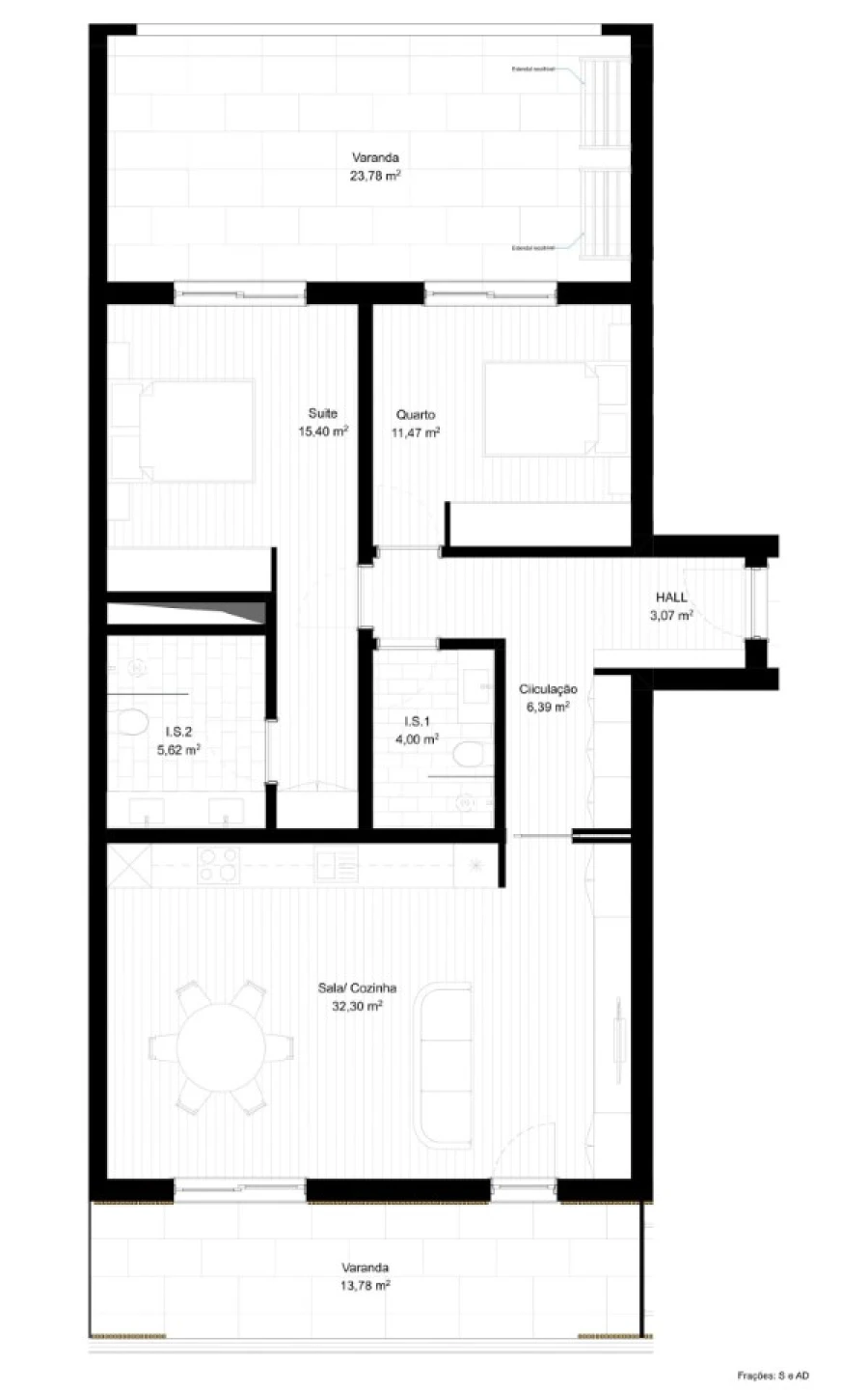Apartamento T2 para Venda em Portimão Planta 1