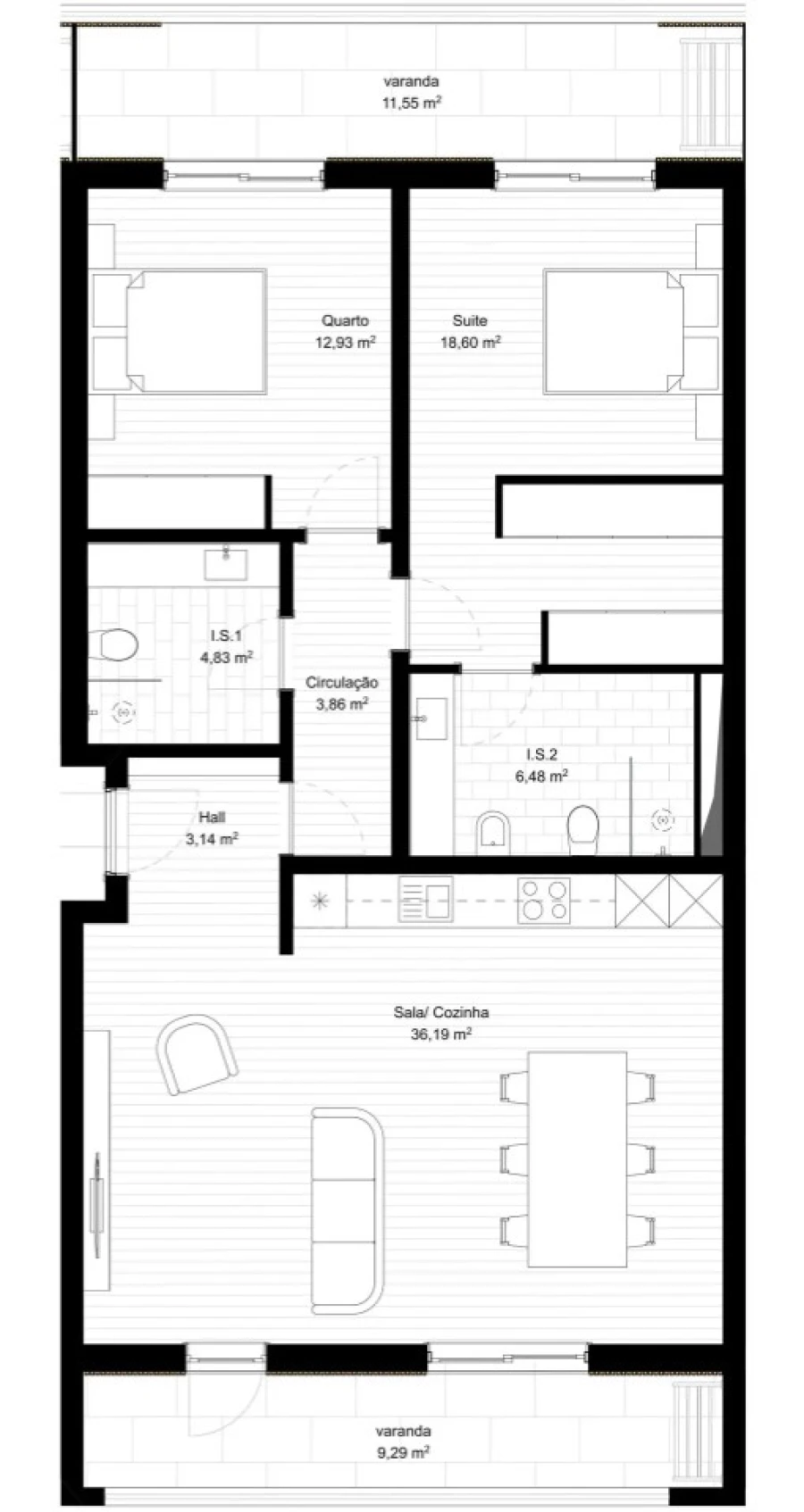 Apartamento T2 para Venda em Portimão Planta 1