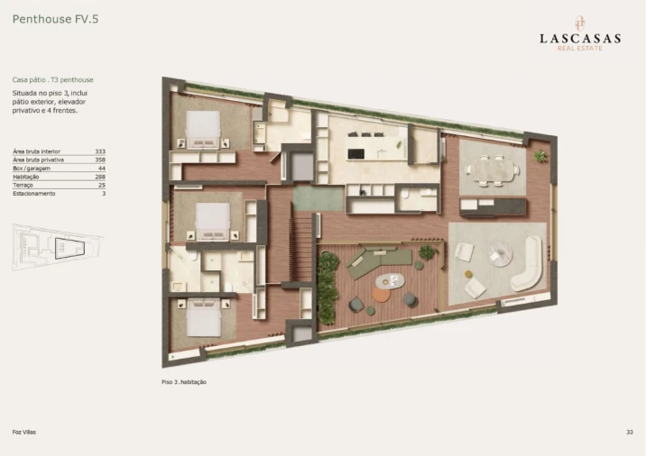 Apartamento T3 para Venda em Aldoar, Foz do Douro e Nevogilde Planta 2