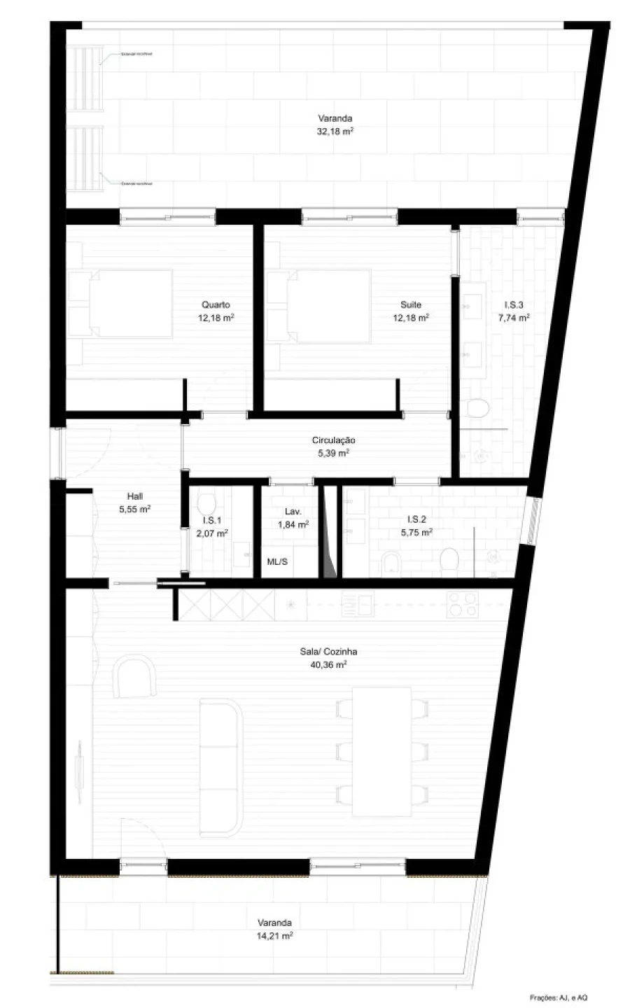 Apartamento T2 para Venda em Portimão Planta 1