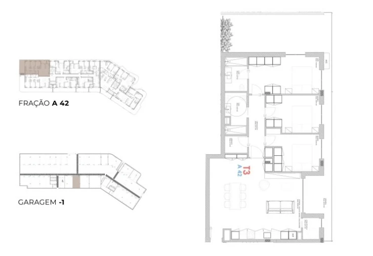 Apartamento T3 para Venda em Oliveira do Douro Planta 1