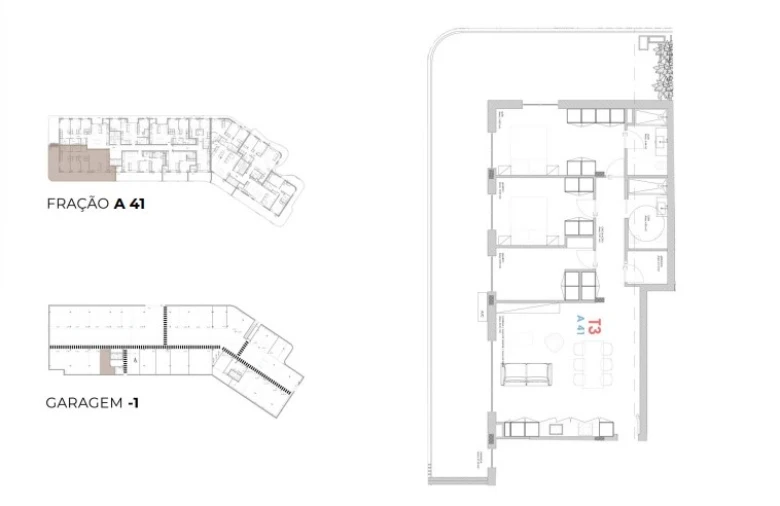 Apartamento T3 para Venda em Oliveira do Douro Planta 1