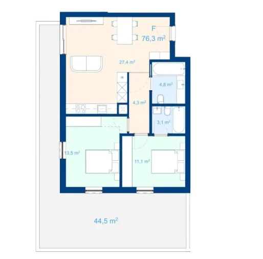 Apartamento T2 para Venda em Mafamude e Vilar do Paraíso Planta 1