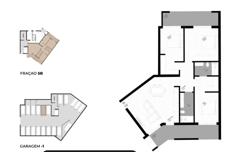 Apartamento T3 para Venda em Pedrouços Planta 1