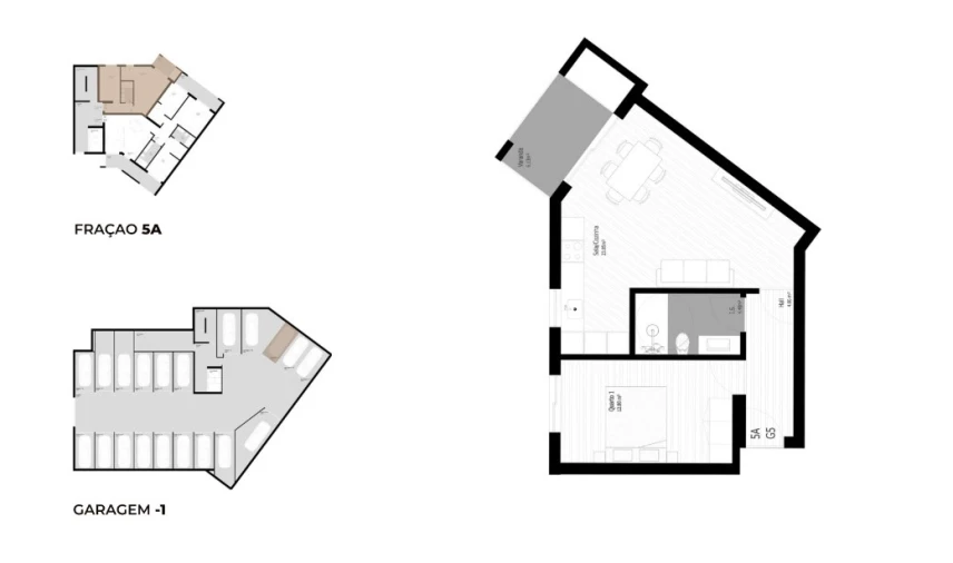 Apartamento T1 para Venda em Pedrouços Planta 1