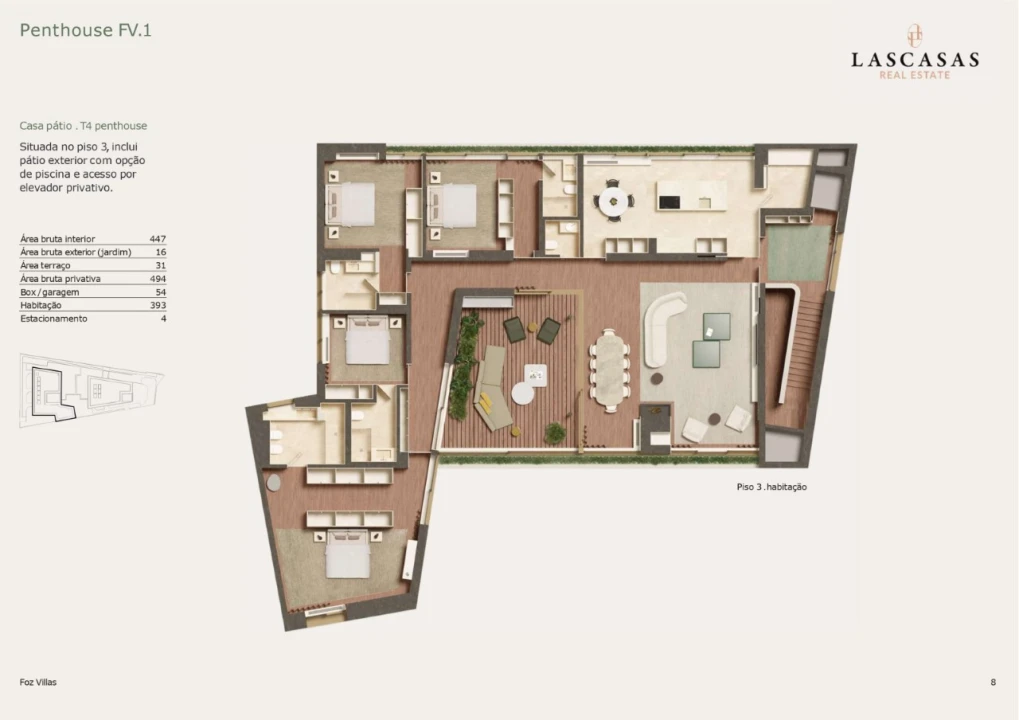 Apartamento T4 para Venda em Aldoar, Foz do Douro e Nevogilde Planta 2
