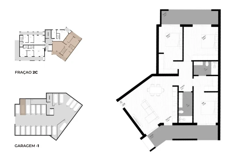 Apartamento T3 para Venda em Pedrouços Planta 1