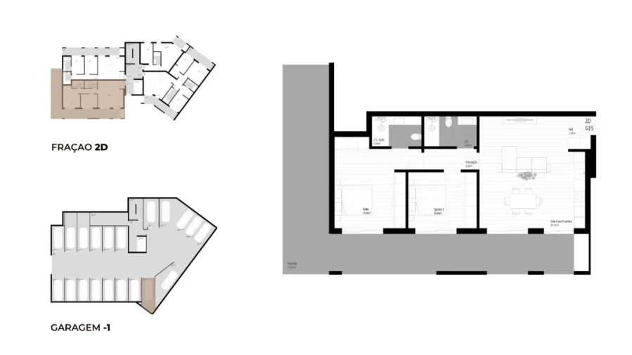 Apartamento T2 para Venda em Pedrouços Planta 1