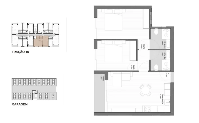 Apartamento T2 para Venda em Vila Praia de Ancora Planta 1