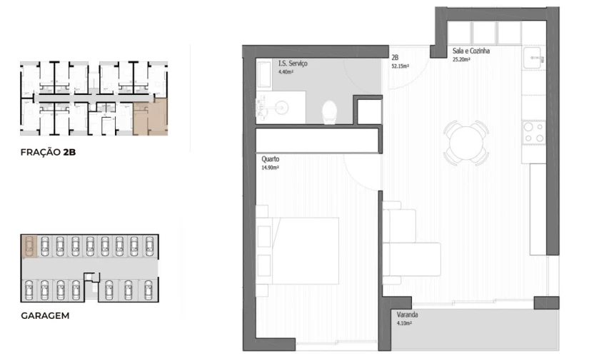 Apartamento T1 para Venda em Vila Praia de Ancora Planta 1