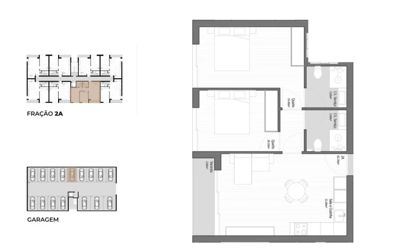 Apartamento T2 para Venda em Vila Praia de Ancora Planta 1