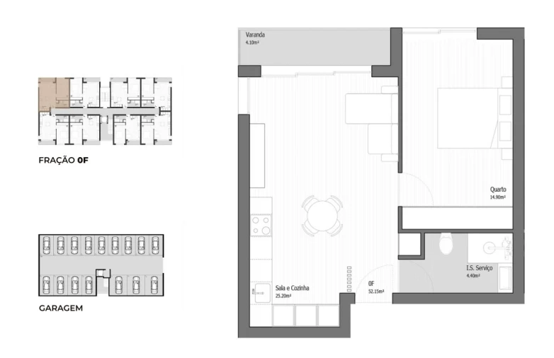 Apartamento T1 para Venda em Vila Praia de Ancora Planta 1