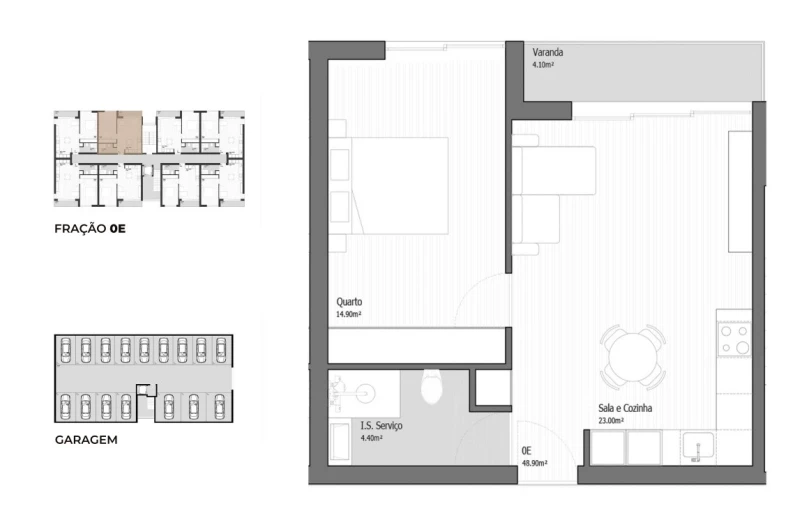 Apartamento T1 para Venda em Vila Praia de Ancora Planta 1