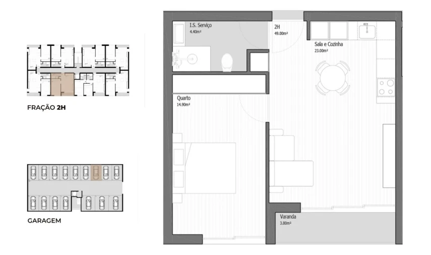 Apartamento T1 para Venda em Vila Praia de Ancora Planta 1