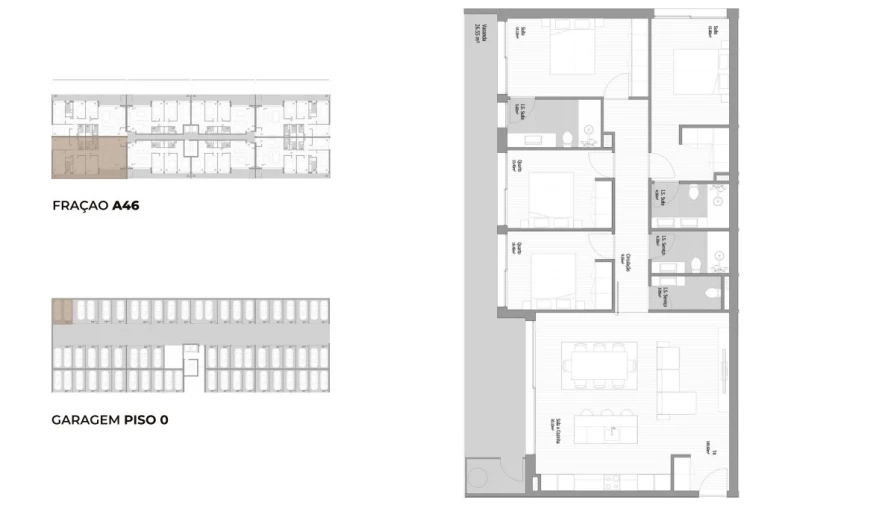 Apartamento T4 para Venda em Fânzeres e São Pedro da Cova Planta 1