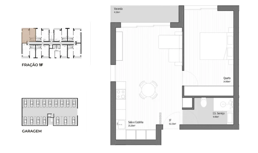 Apartamento T1 para Venda em Vila Praia de Ancora Planta 1