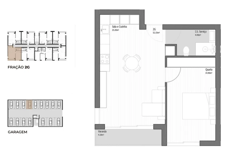 Apartamento T1 para Venda em Vila Praia de Ancora Planta 1