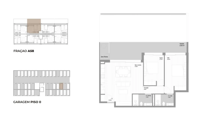 Apartamento T2 para Venda em Fânzeres e São Pedro da Cova Planta 1
