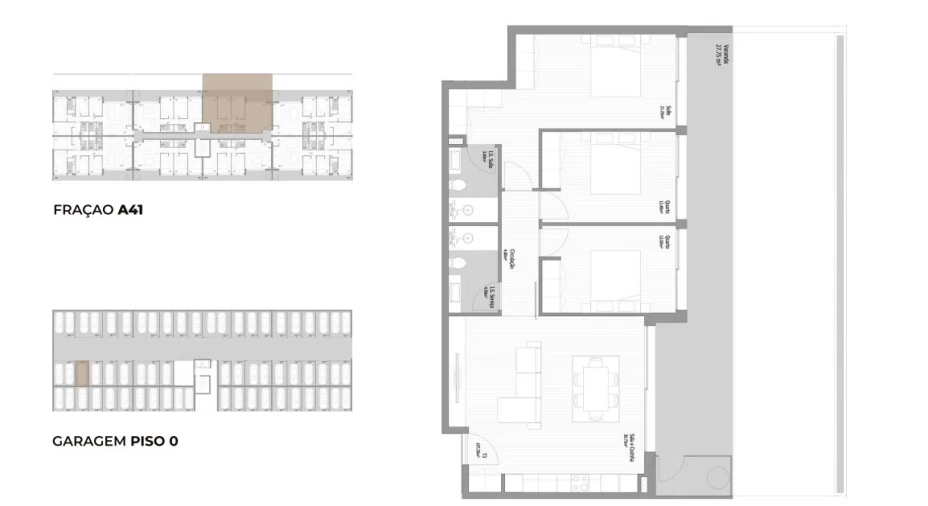 Apartamento T3 para Venda em Fânzeres e São Pedro da Cova Planta 1