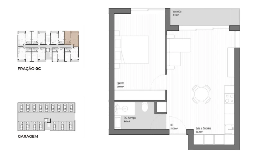 Apartamento T1 para Venda em Vila Praia de Ancora Planta 1