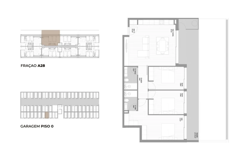 Apartamento T3 para Venda em Fânzeres e São Pedro da Cova Planta 1