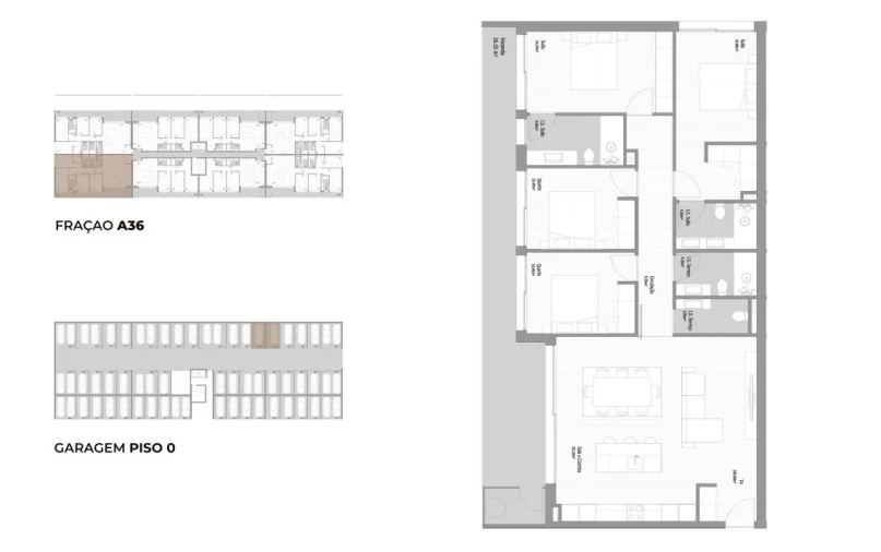 Apartamento T4 para Venda em Fânzeres e São Pedro da Cova Planta 1