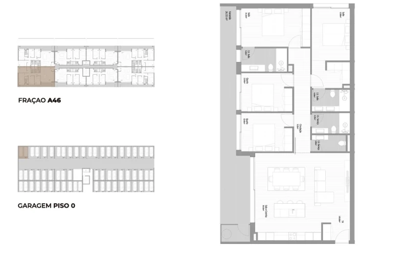 Apartamento T4 para Venda em Fânzeres e São Pedro da Cova Planta 1