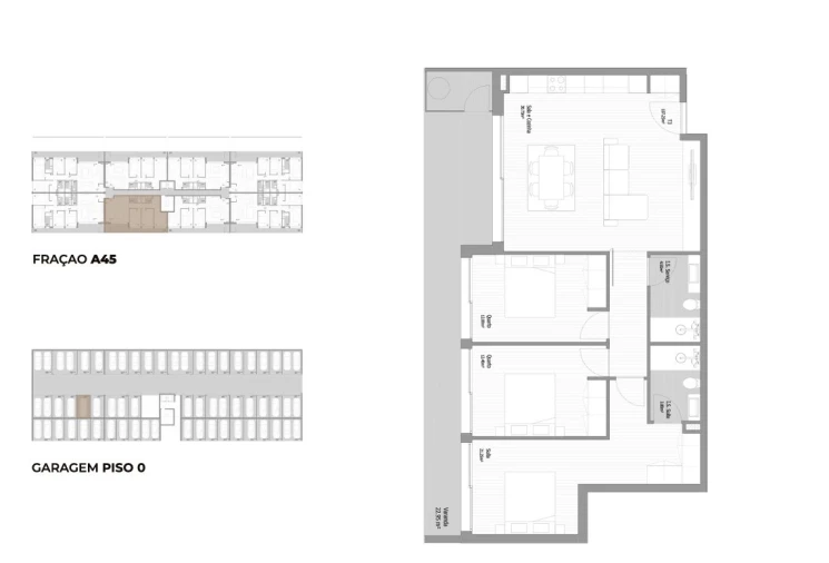 Apartamento T3 para Venda em Fânzeres e São Pedro da Cova Planta 1