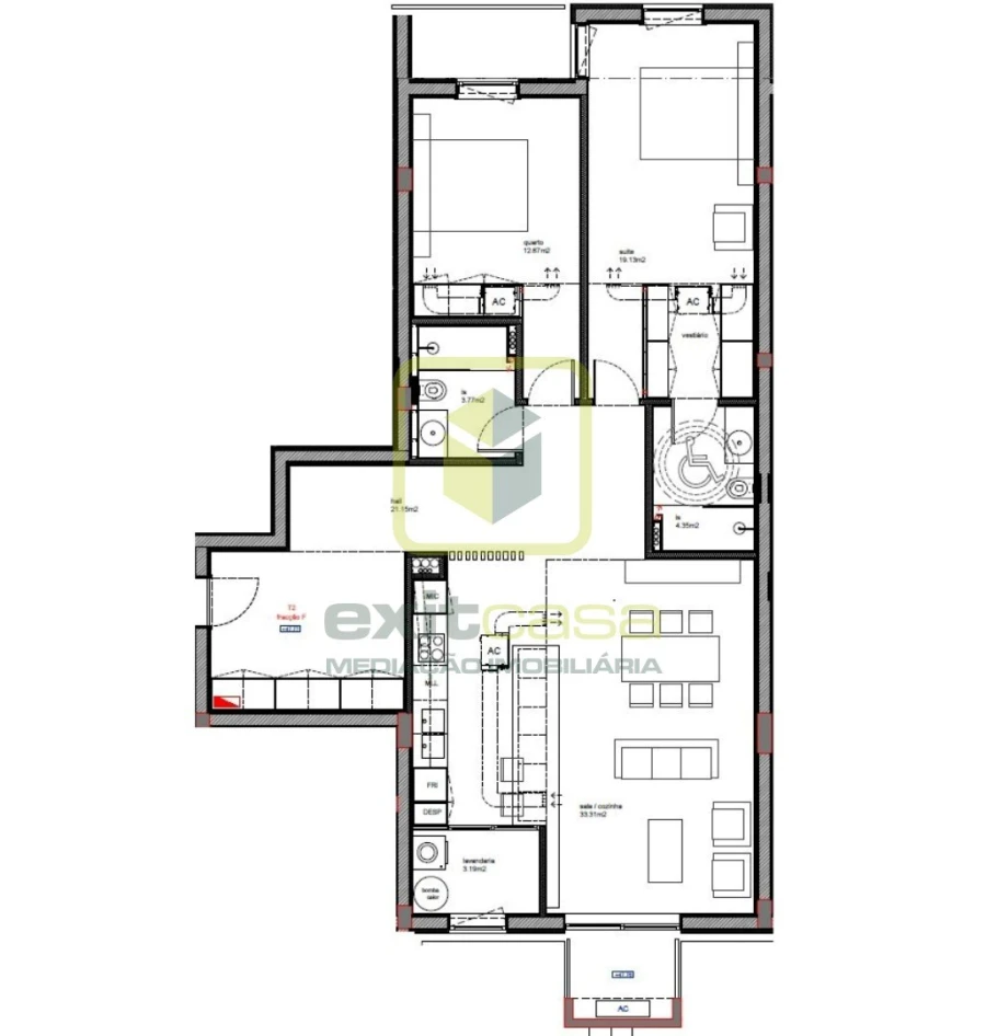 Apartamento T2 para Venda em São Bernardo Planta 1
