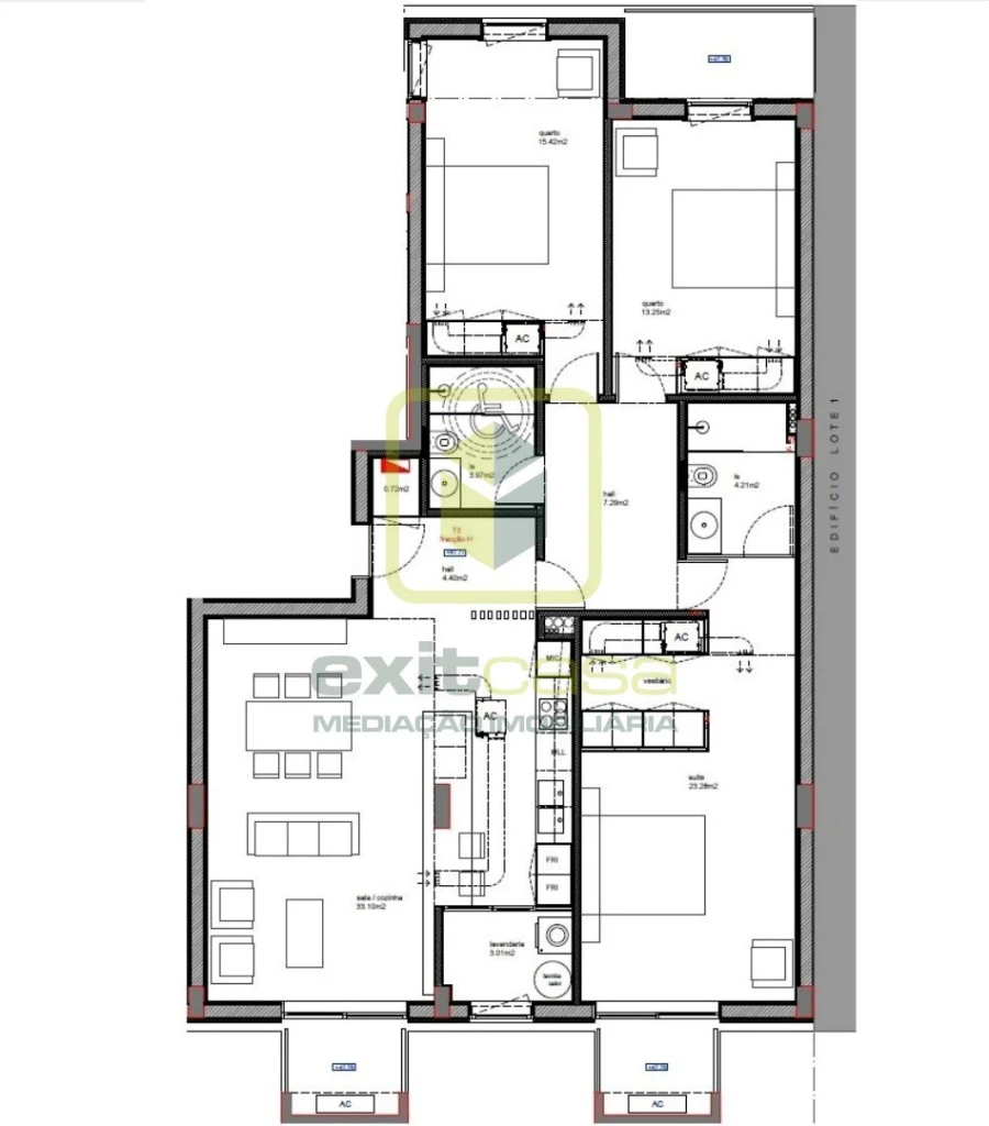 Apartamento T3 para Venda em São Bernardo Planta 1