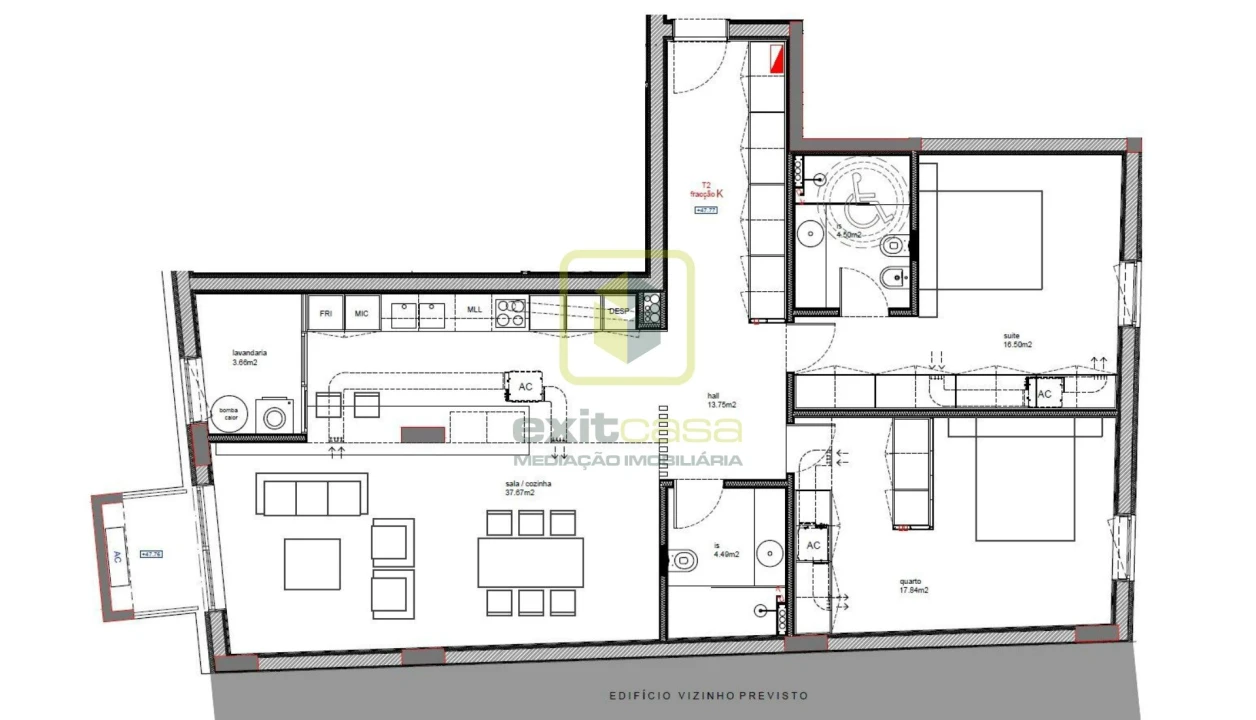 Apartamento T2 para Venda em São Bernardo Planta 2