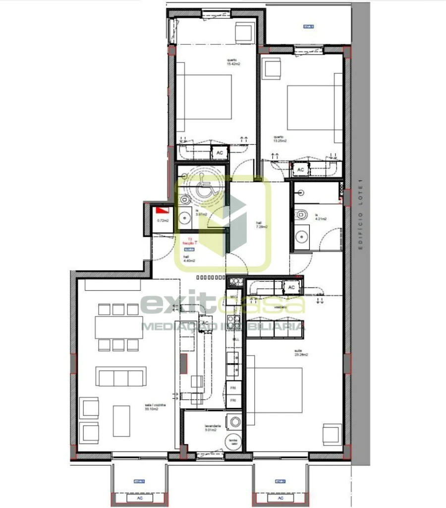 Apartamento T3 para Venda em São Bernardo Planta 1